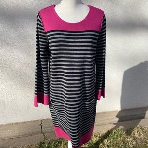 Mod shift dress, 60s style dress, block print, sweater dress, tunic, striped